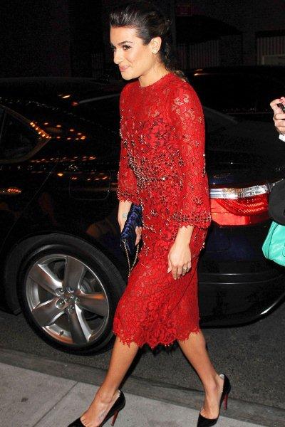 midi-lace-dress-Lea-Michele2